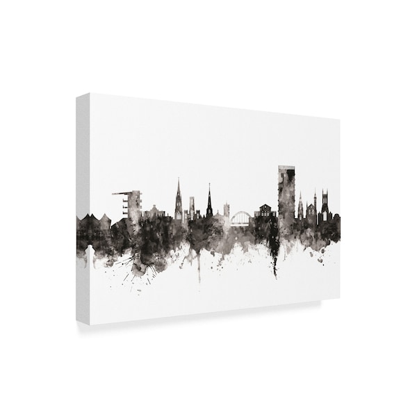 Michael Tompsett 'Cheltenham England Skyline Black White' Canvas Art,30x47